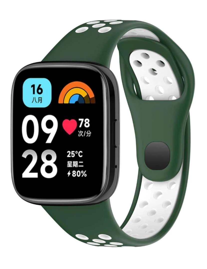 Antiimpacto! - Bracelete desportivo dual tone para Redmi Watch 3 Active Verde e Branco