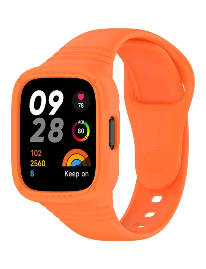 Antiimpacto! - Pack 360 capa bracelete robusto para Redmi Watch 3 Active Laranja