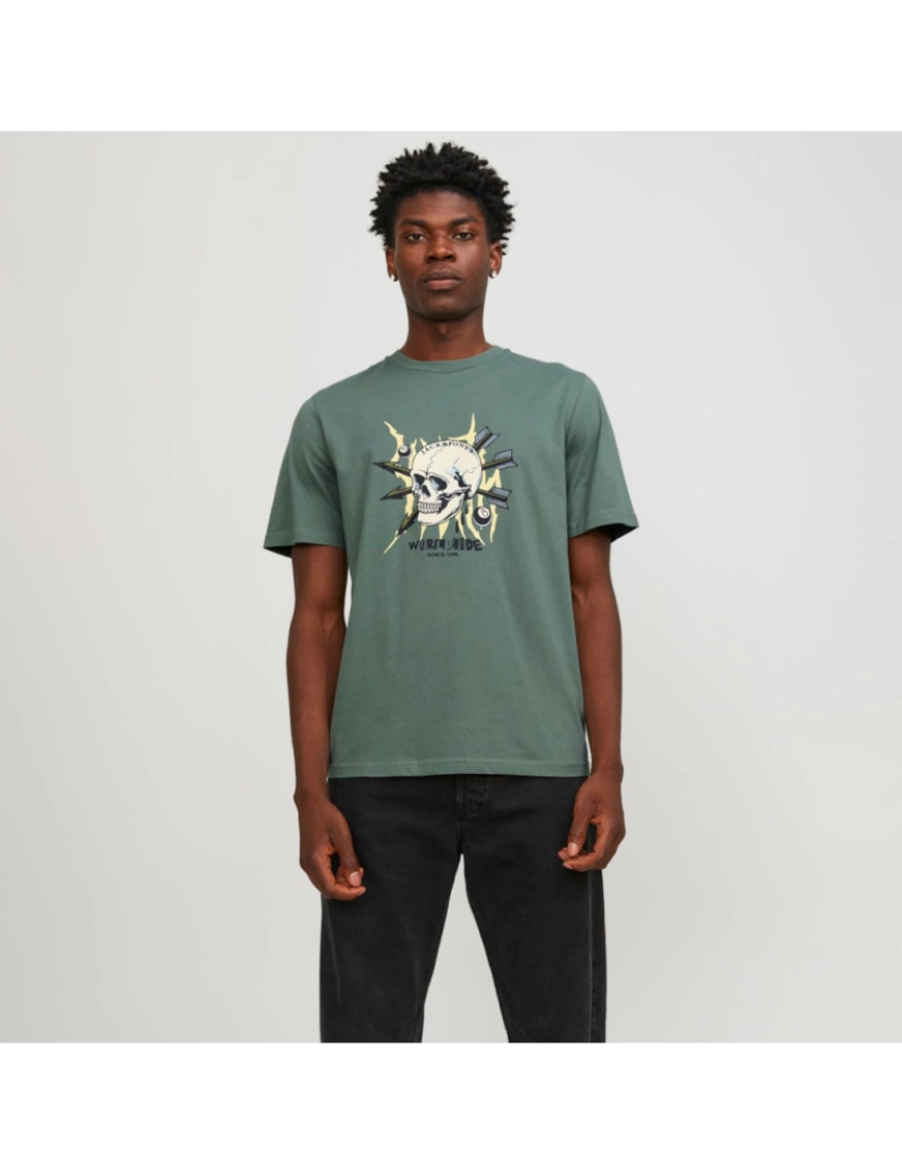 imagem de Jack & Jones Heavens Regular Fit Tee  Verde3