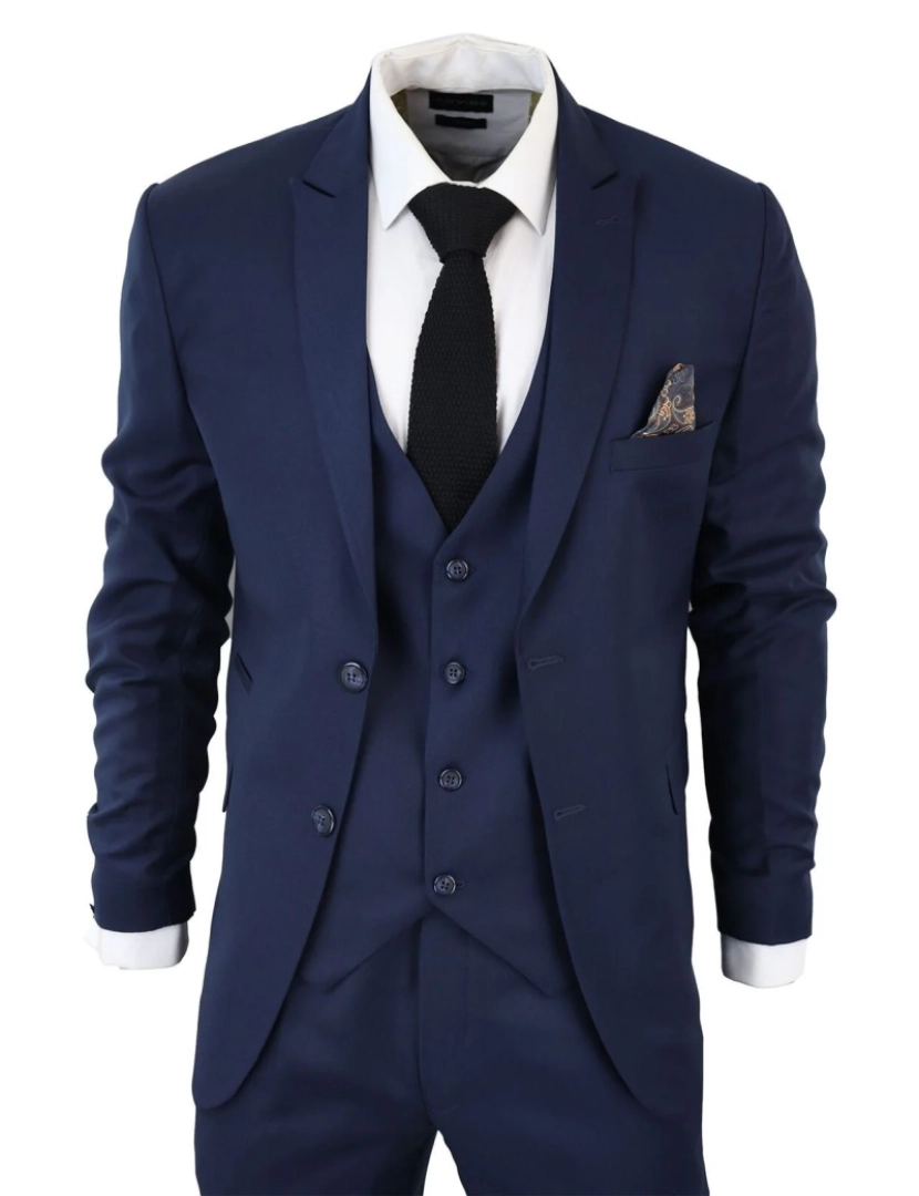 imagem de Terno masculino IM1 Classic Navy liso de 3 peças1