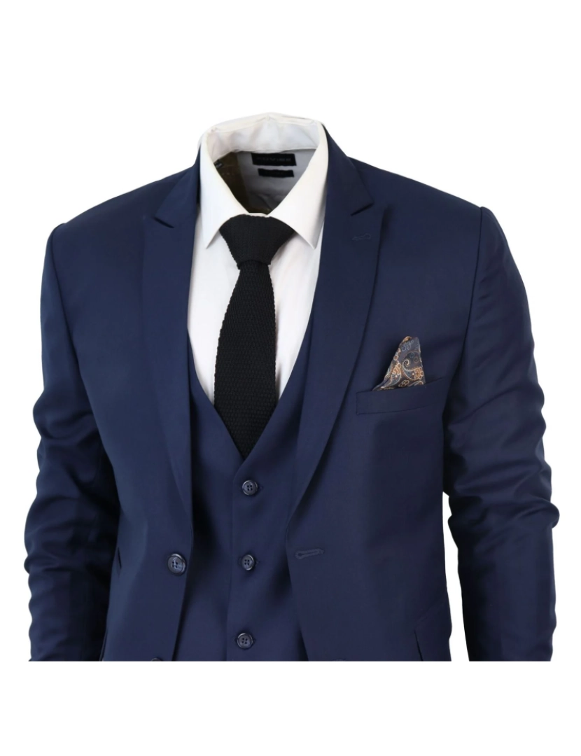 imagem de Terno masculino IM1 Classic Navy liso de 3 peças3