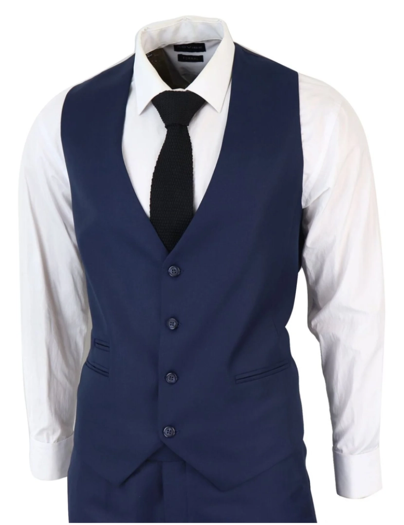 imagem de Terno masculino IM1 Classic Navy liso de 3 peças4