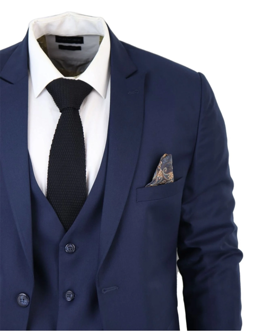 imagem de Terno masculino IM1 Classic Navy liso de 3 peças5