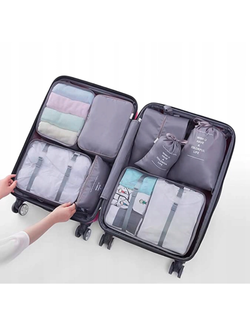 imagem de Conjunto de Viagem de 7 Bolsas Organizadoras Cinza KS41WZ22