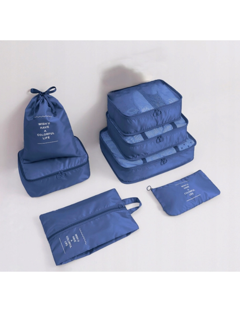 imagem de Conjunto de Viagem de 7 Bolsas Organizadoras Azul KS41WZ44