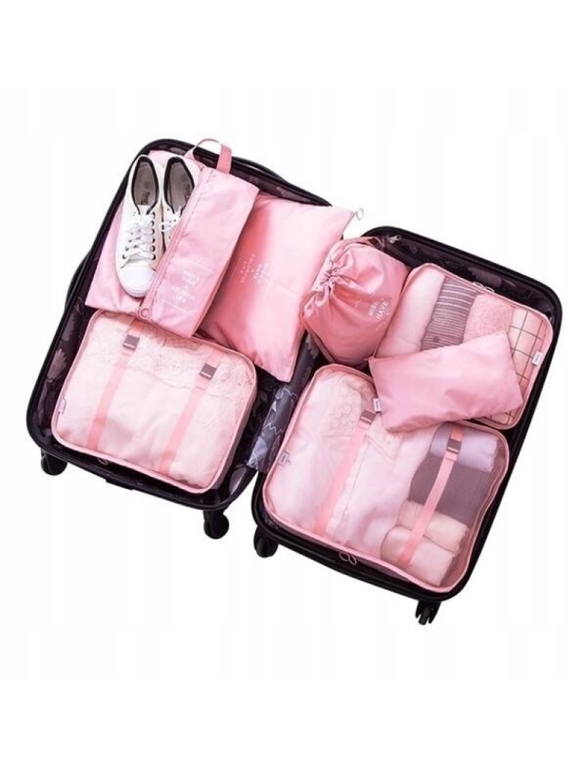 imagem de Conjunto de Viagem de 7 Bolsas Organizadoras Rosa KS41WZ52