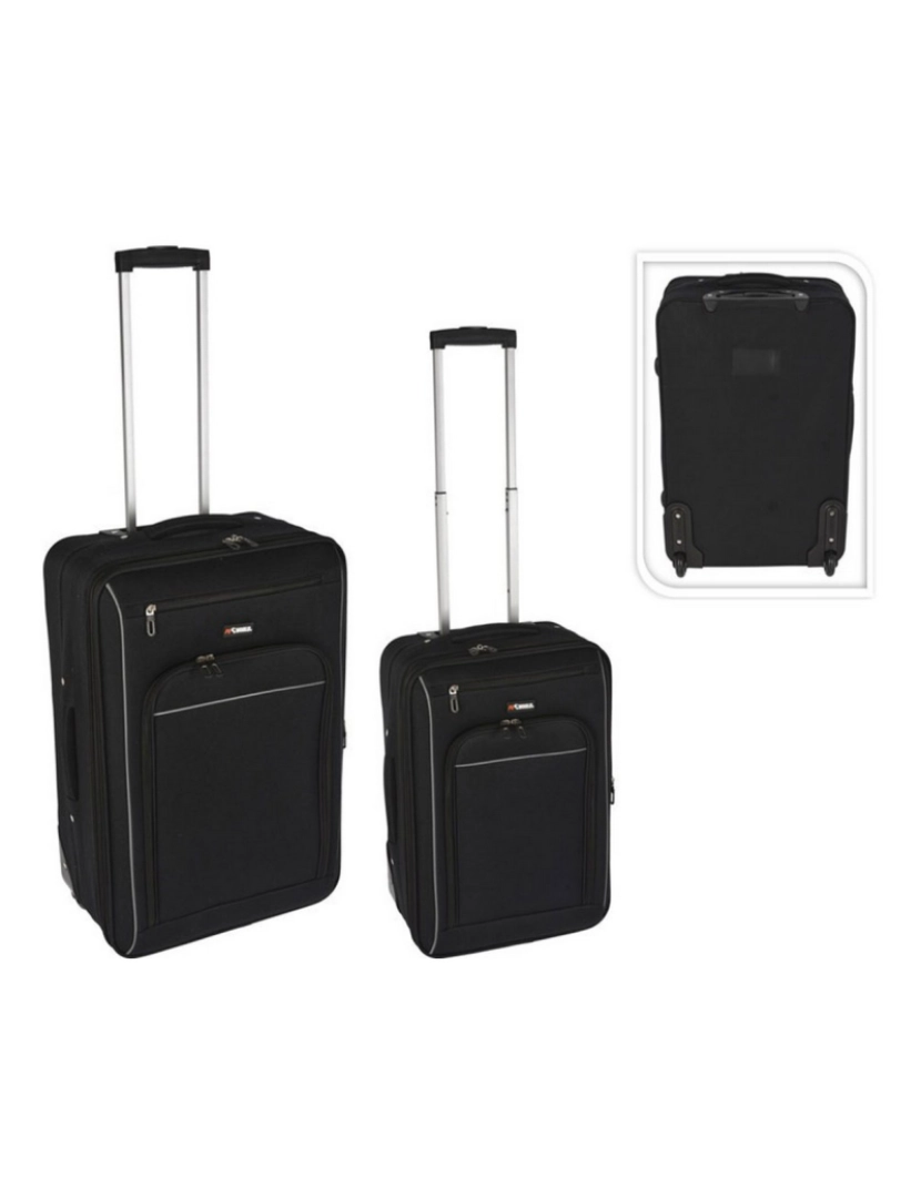 BB - Mala Conjunto de Viagem Preto Poliéster (2 Peças)