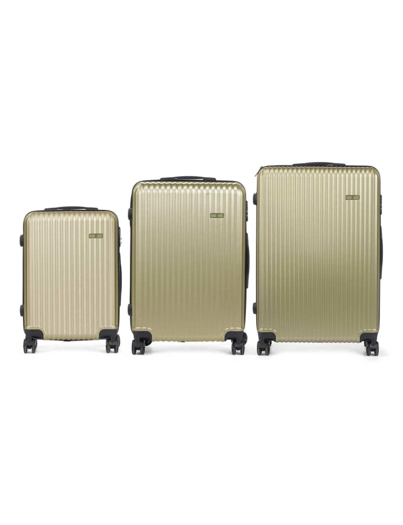 BB - Conjunto de malas de Viagem Verde Riscas 3 Peças