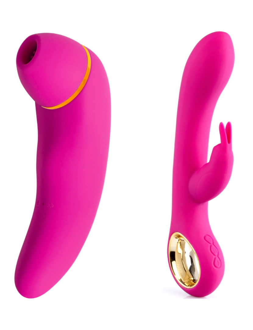 imagem de Pack de brinquedos sexuais - Pack 2 best sellers - Rosa: estimulador de clitóris e vibrador rabbit1