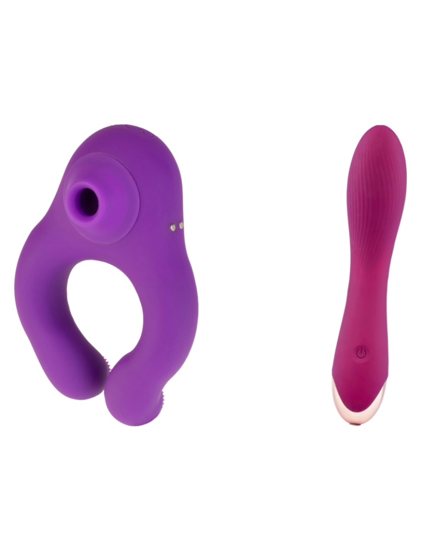 Hugbox - Pack de brinquedos sexuais - Pack 2 produtos - Violeta: estimulador de clitóris e vibrador de ponto G