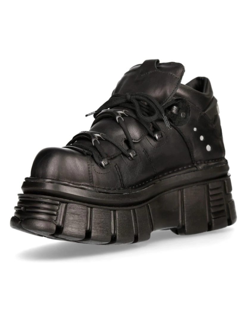 imagem de New Rock 106N-S52 TORRE SAPATOS Metálico Preto Couro Biker Punk Botas Góticas5