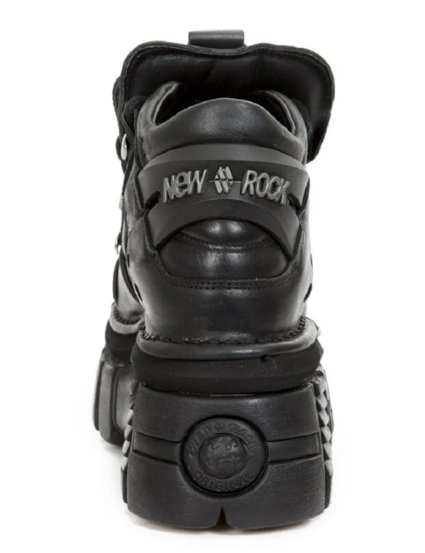 imagem de New Rock 106-S29 TORRE SAPATOS Metálico Preto Couro Biker Punk Botas Góticas4