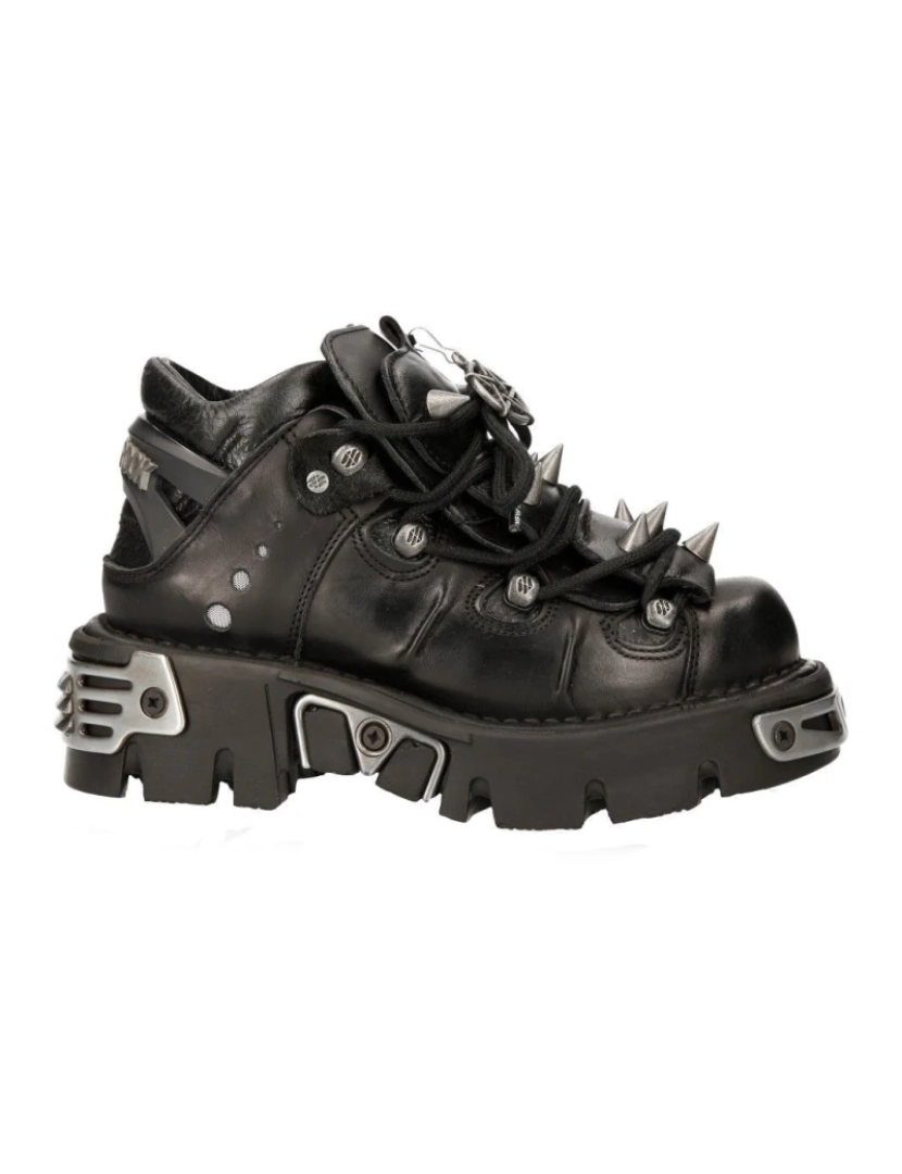 imagem de Botins New Rock Couro Preto com Pontas-110-S13