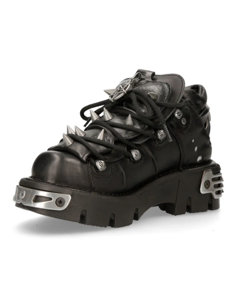 imagem de Botins New Rock Couro Preto com Pontas-110-S15