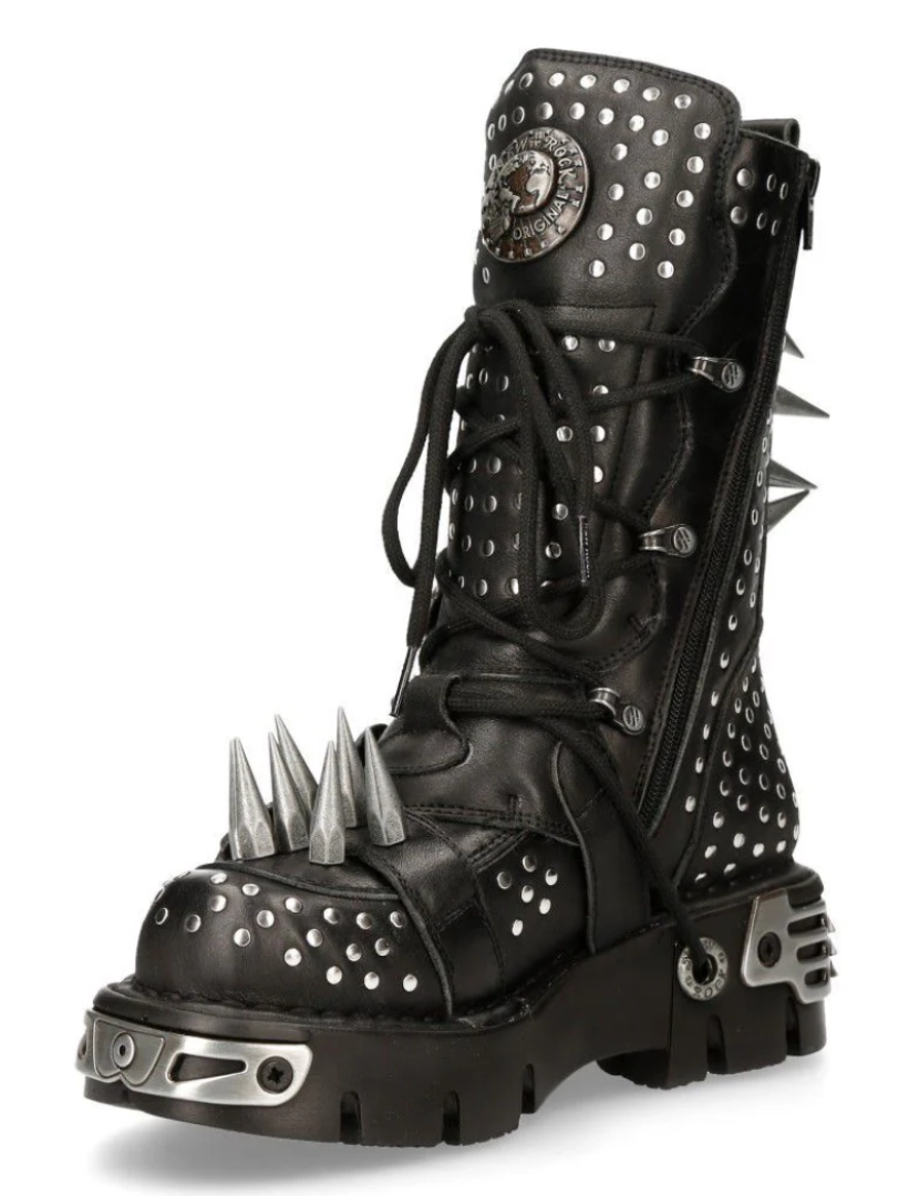 imagem de Botas góticas com tachas de couro preto New Rock-1535-S15