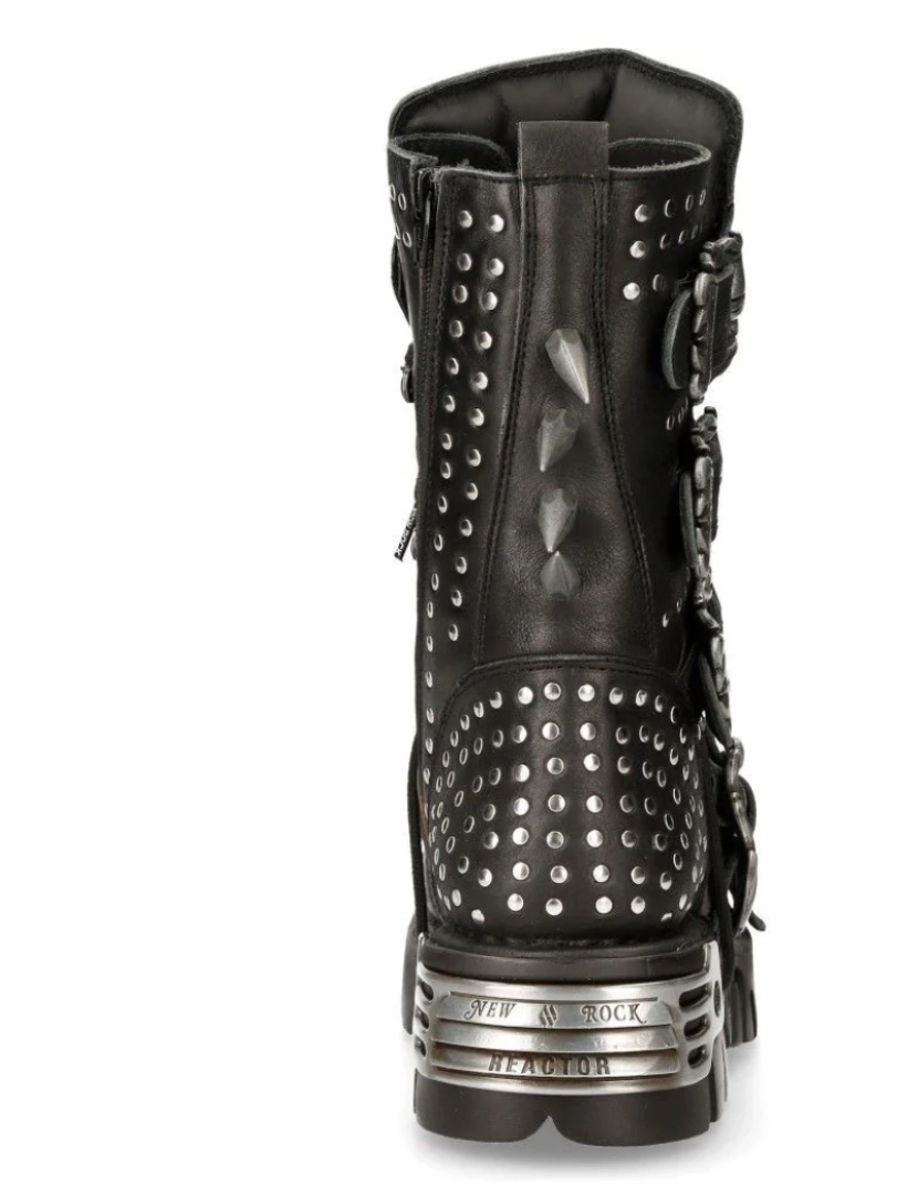 imagem de Botas góticas com tachas de couro preto New Rock-1535-S16