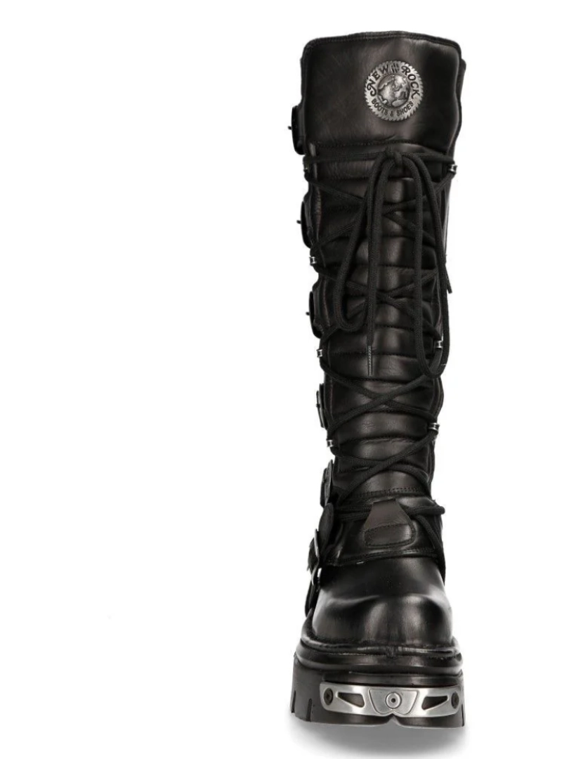 imagem de Botas góticas de couro preto com cano alto New Rock-272-S14