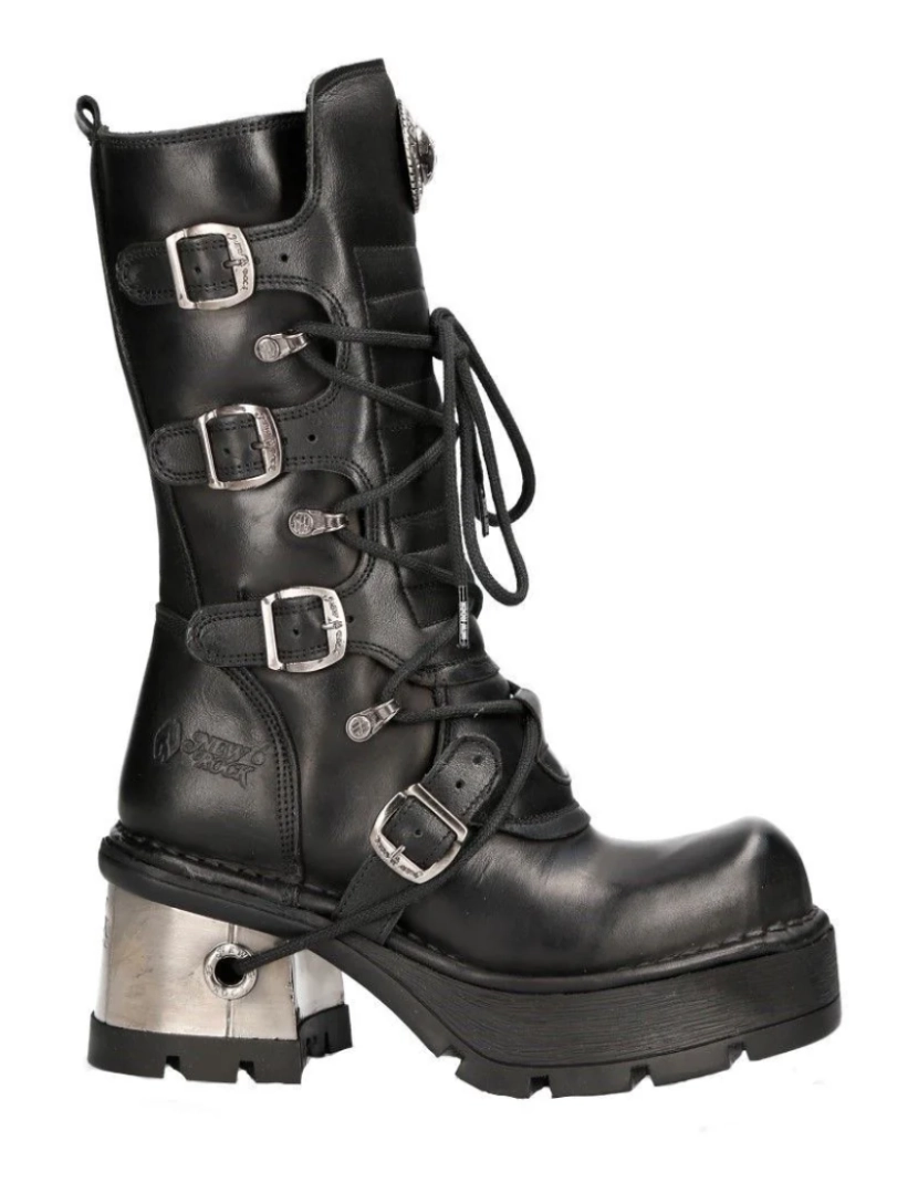 imagem de Botas femininas góticas de cano médio de couro New Rock-373-S333