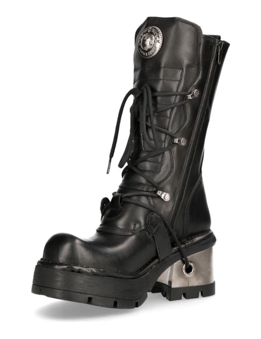 imagem de Botas femininas góticas de cano médio de couro New Rock-373-S335