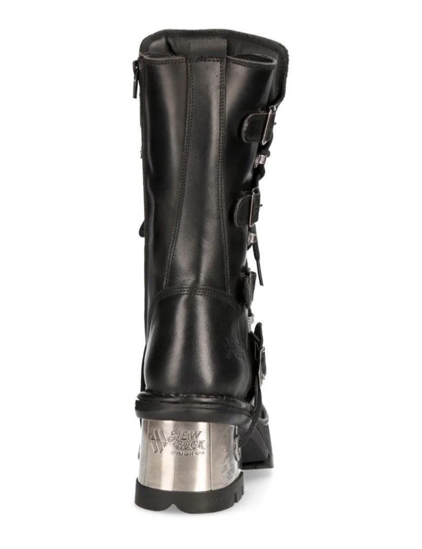 imagem de Botas femininas góticas de cano médio de couro New Rock-373-S336