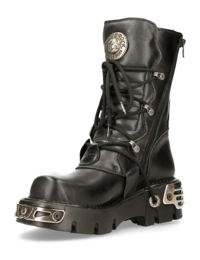 imagem de Botas de couro gótico de cano médio preto New Rock-391-S14