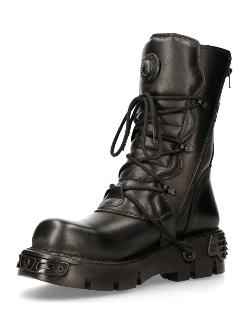 imagem de Botas de cano médio de couro preto New Rock-391-S185