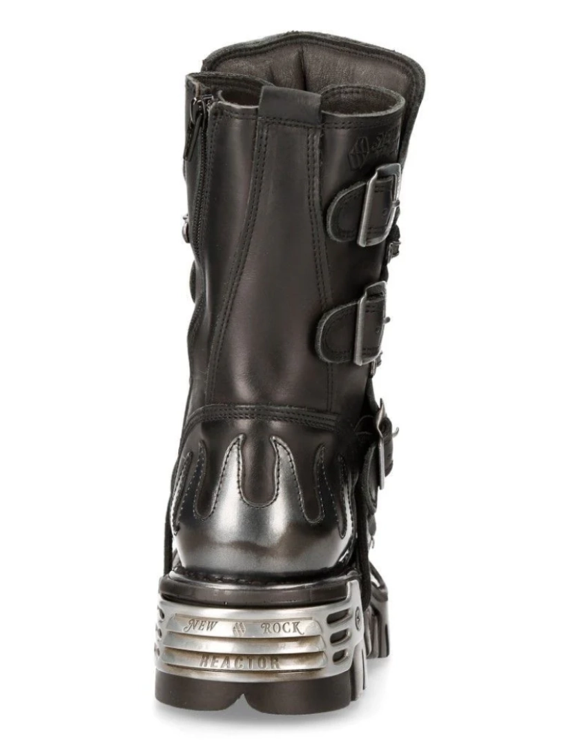 imagem de Botas New Rock Flame com detalhes em couro preto/prata-591-S26