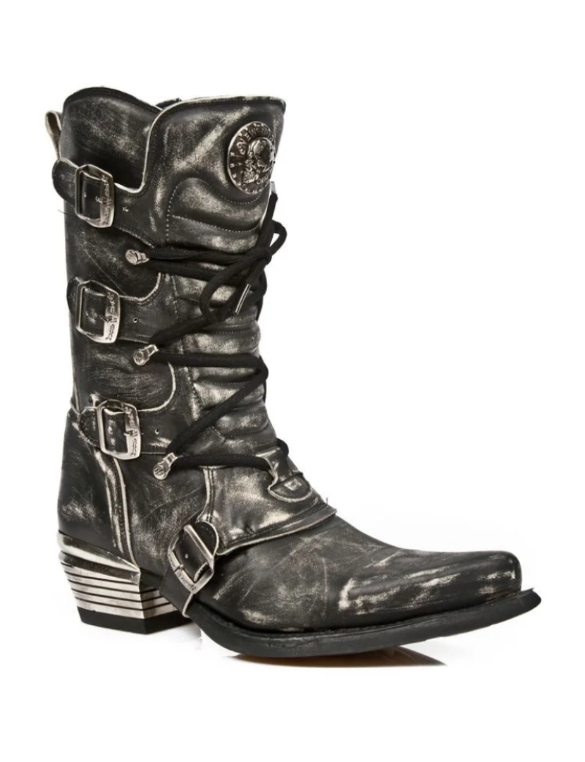 New Rock - Botas masculinas de couro Dallas cinza New Rock - M.7993-S3