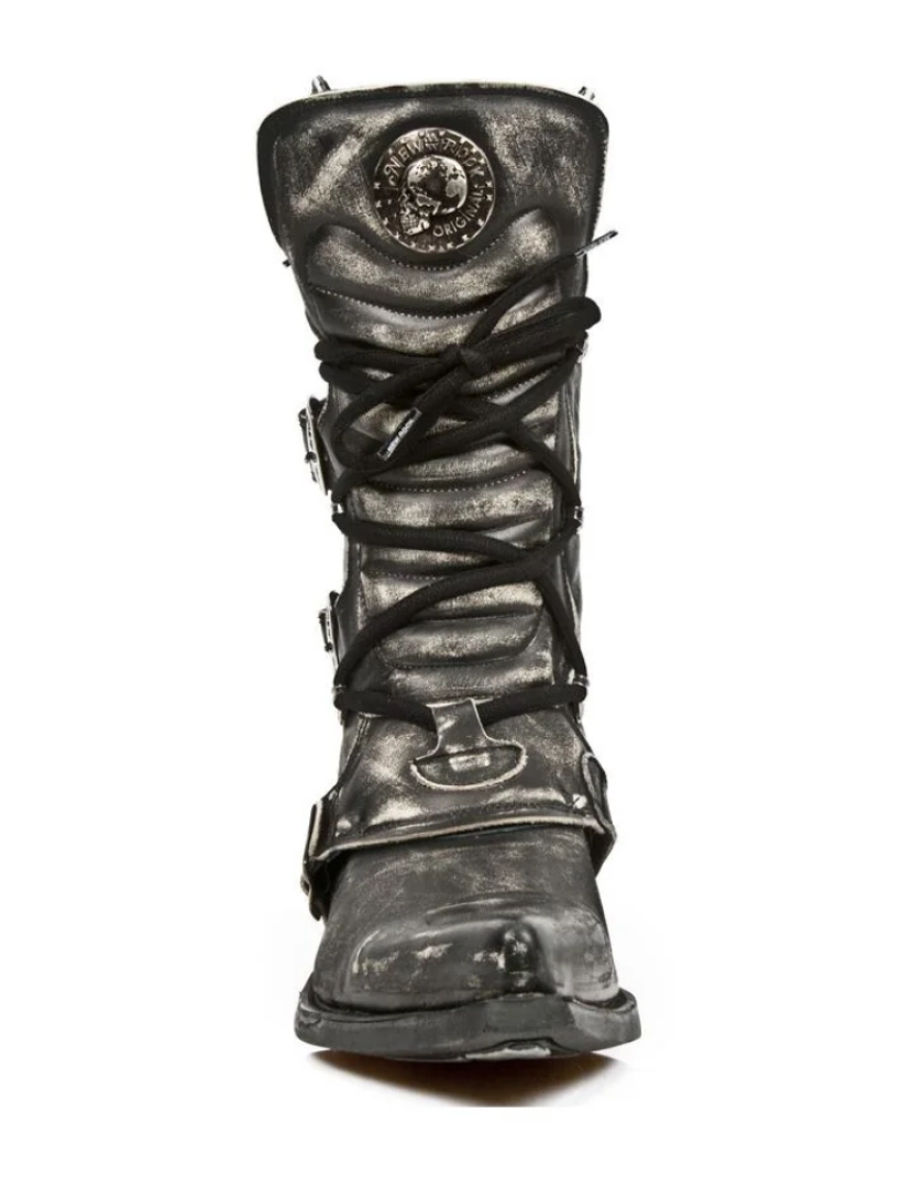 imagem de Botas masculinas de couro Dallas cinza New Rock - M.7993-S34