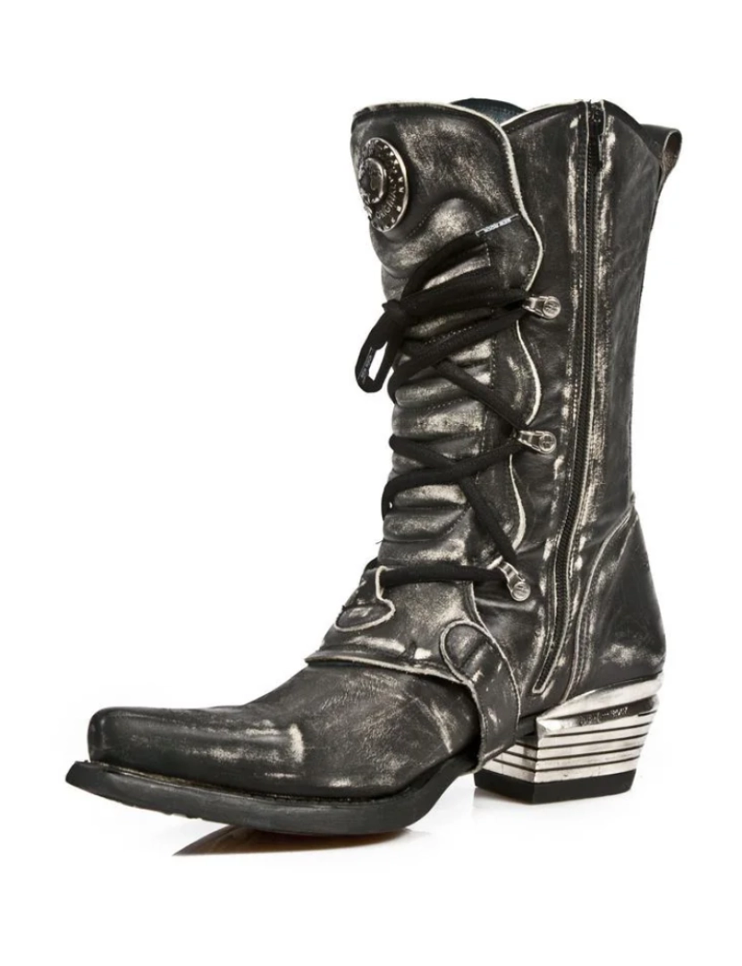 imagem de Botas masculinas de couro Dallas cinza New Rock - M.7993-S35