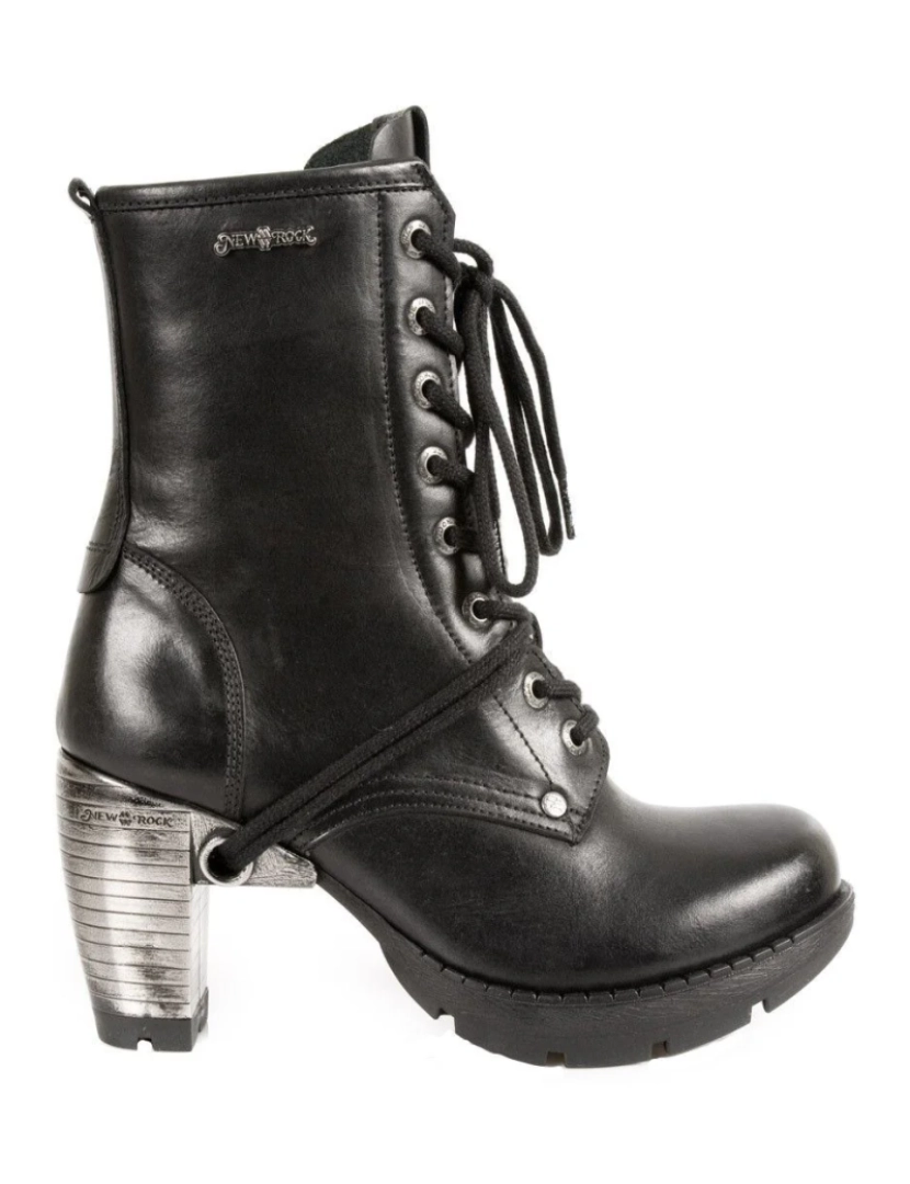 imagem de Botas de trilha góticas de couro preto feminino New Rock - TR001-S13