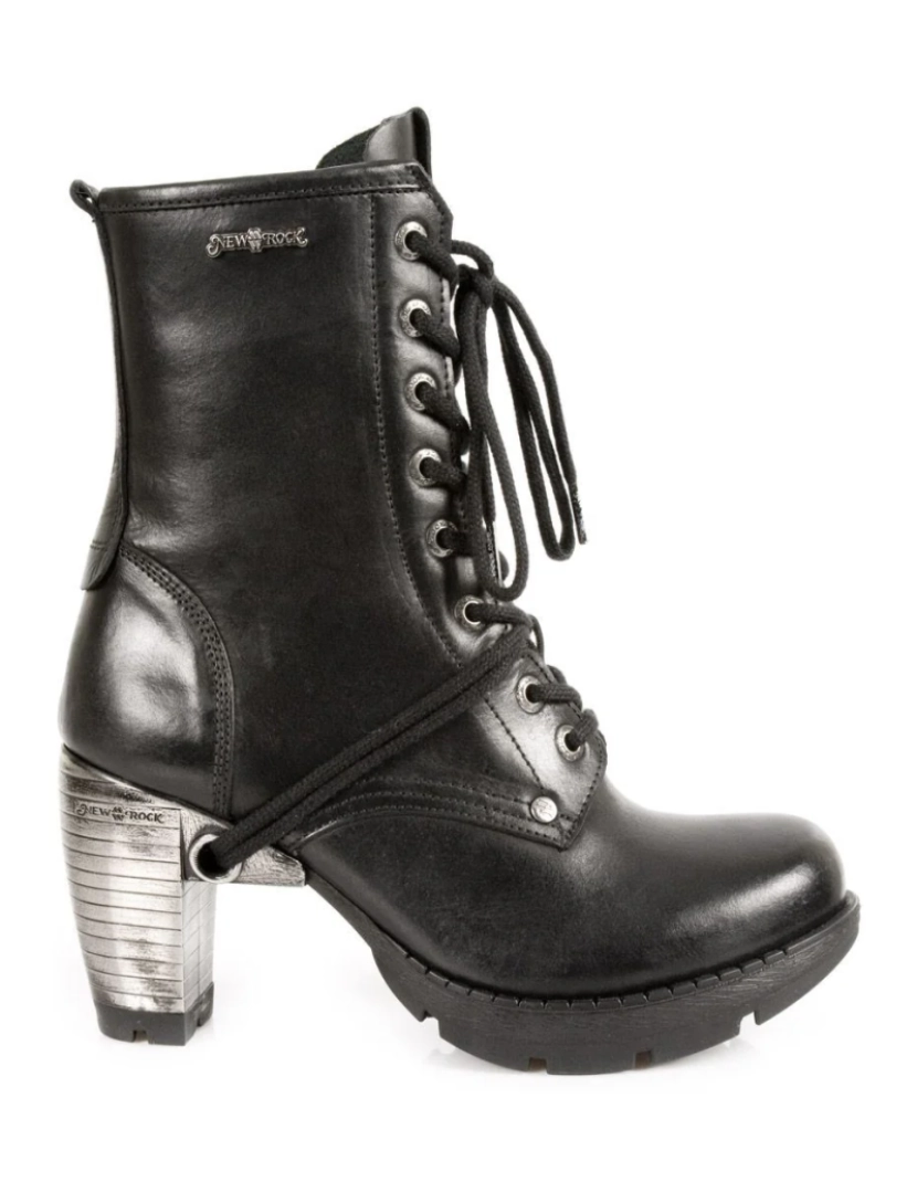 imagem de Botas de trilha góticas de couro preto feminino New Rock - TR001-S17