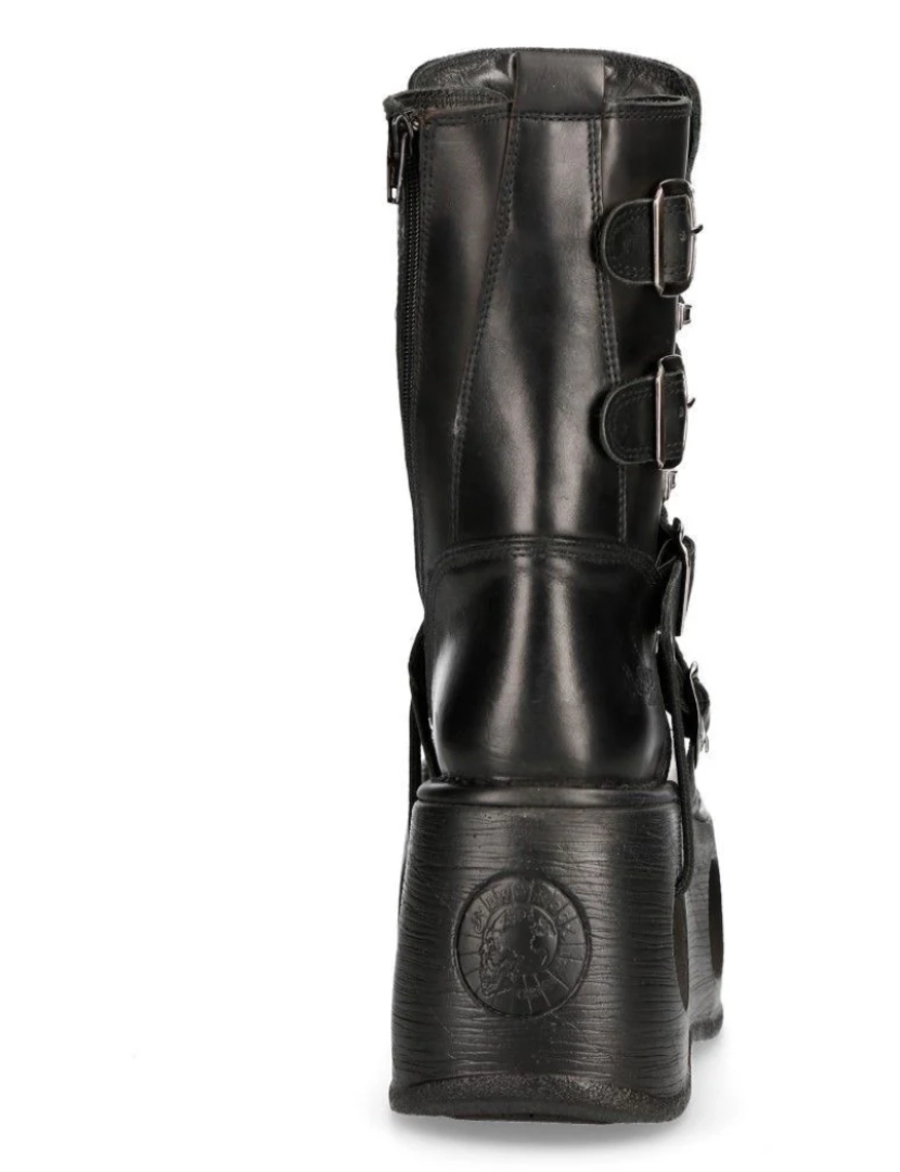 imagem de Botas góticas Neptuno de couro preto metálico New Rock-373-S26