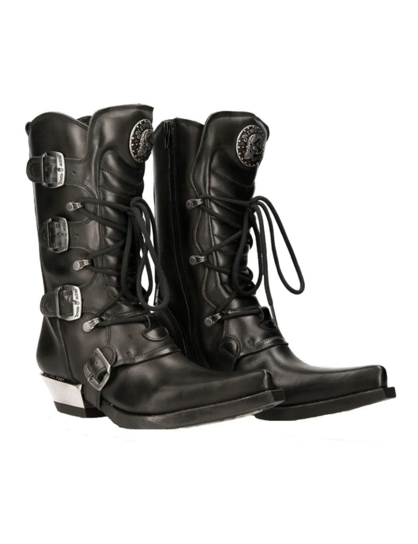 imagem de Botas de cowboy de couro preto New Rock - M-7993-S17