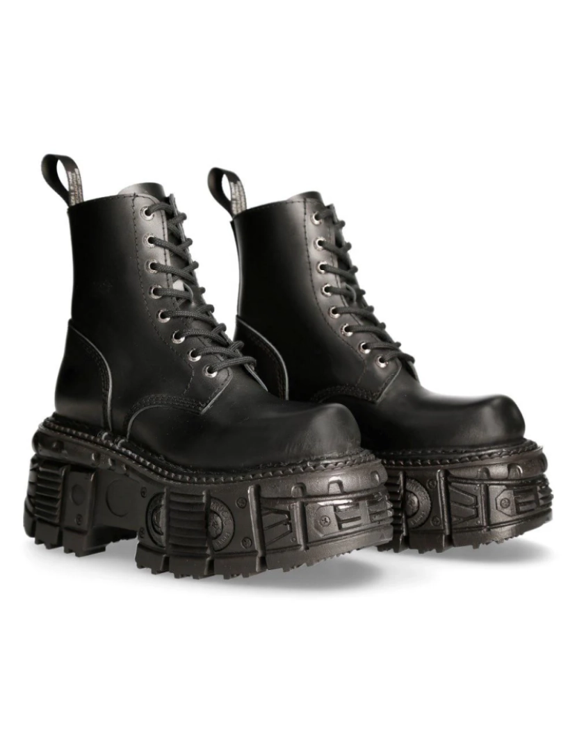 imagem de Botas de plataforma Techno militar unissex New Rock - M-MILI084N-S57