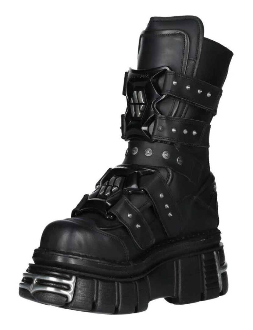 imagem de Botas de couro com plataforma New Rock Goth-M-MET422-S14