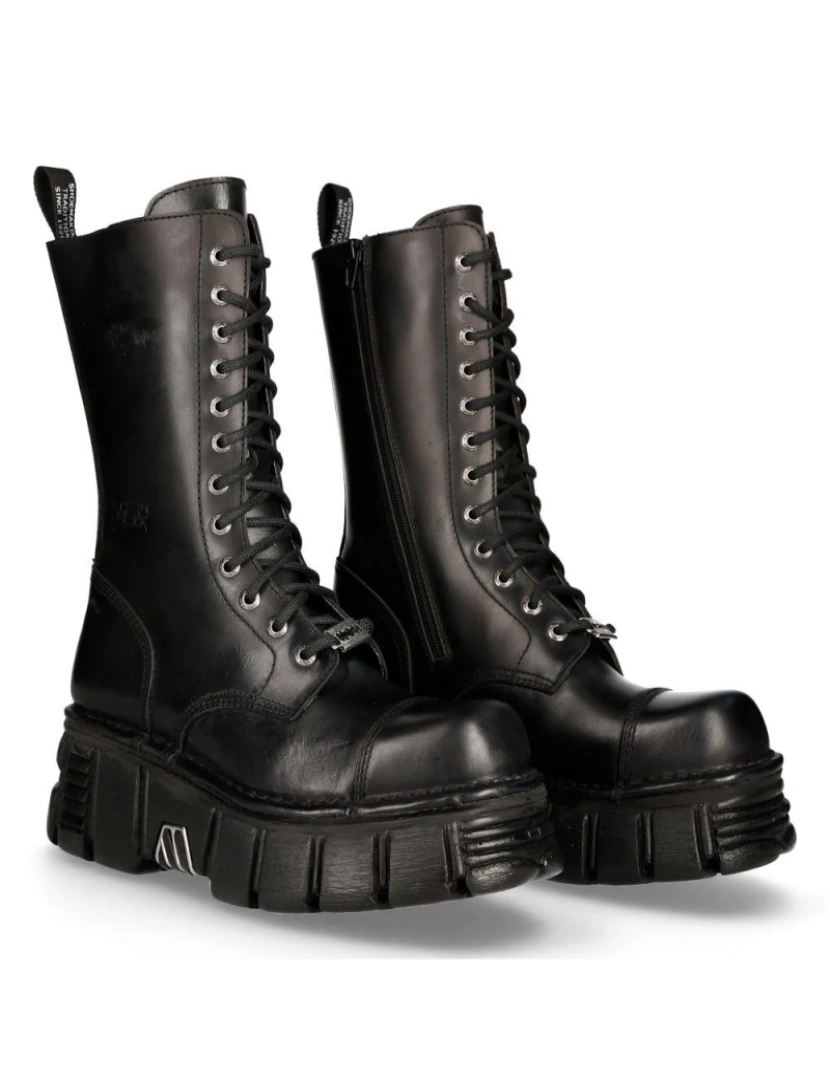 imagem de Botas Techno Biker New Rock Unissex Pretas Metálicas - M-MILI211C-C17