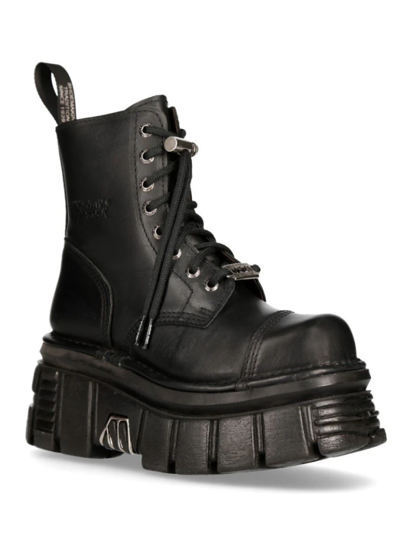 imagem de Botas de torre de combate de couro preto New Rock - M-NEWMILI083-S211