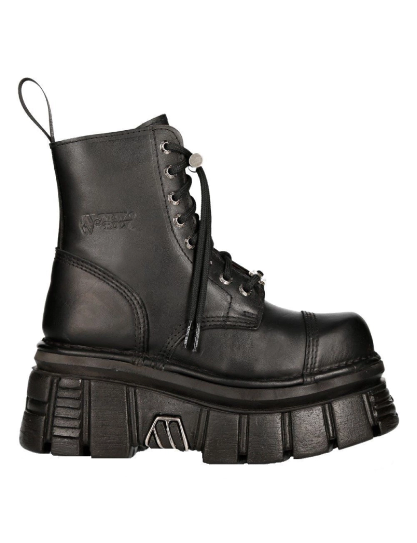 imagem de Botas de torre de combate de couro preto New Rock - M-NEWMILI083-S213