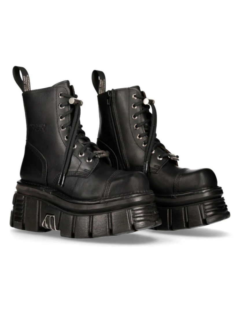 imagem de Botas de torre de combate de couro preto New Rock - M-NEWMILI083-S217