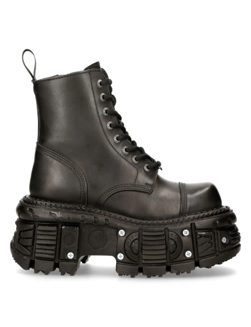 imagem de Botas de plataforma de combate de couro preto unissex New Rock - TANK083-C13