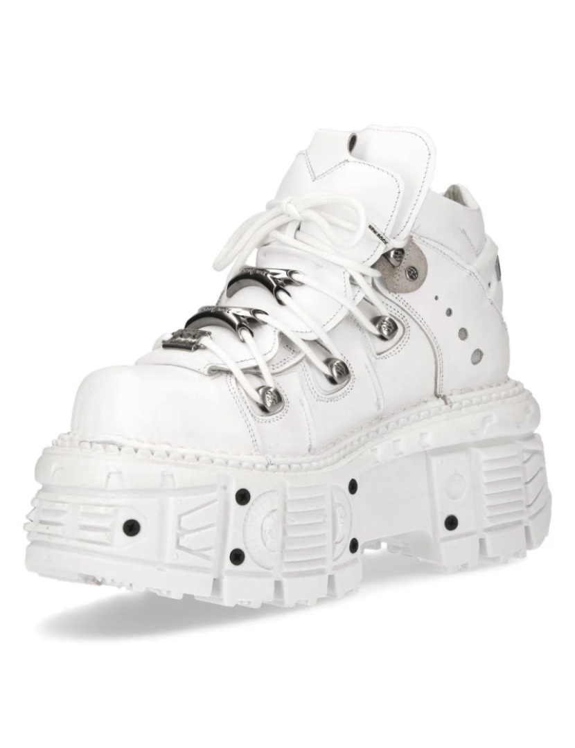 imagem de Botas punk góticas de couro branco unissex New Rock - M-TANK106-C14