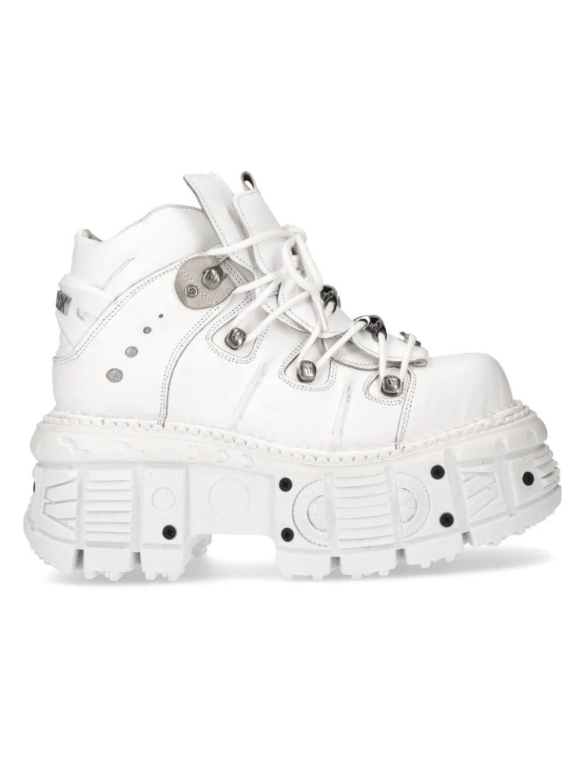 imagem de Botas punk góticas de couro branco unissex New Rock - M-TANK106-C16