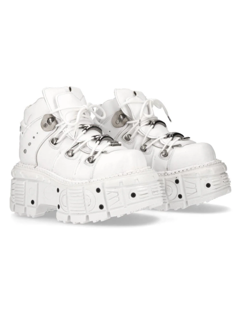 imagem de Botas punk góticas de couro branco unissex New Rock - M-TANK106-C17