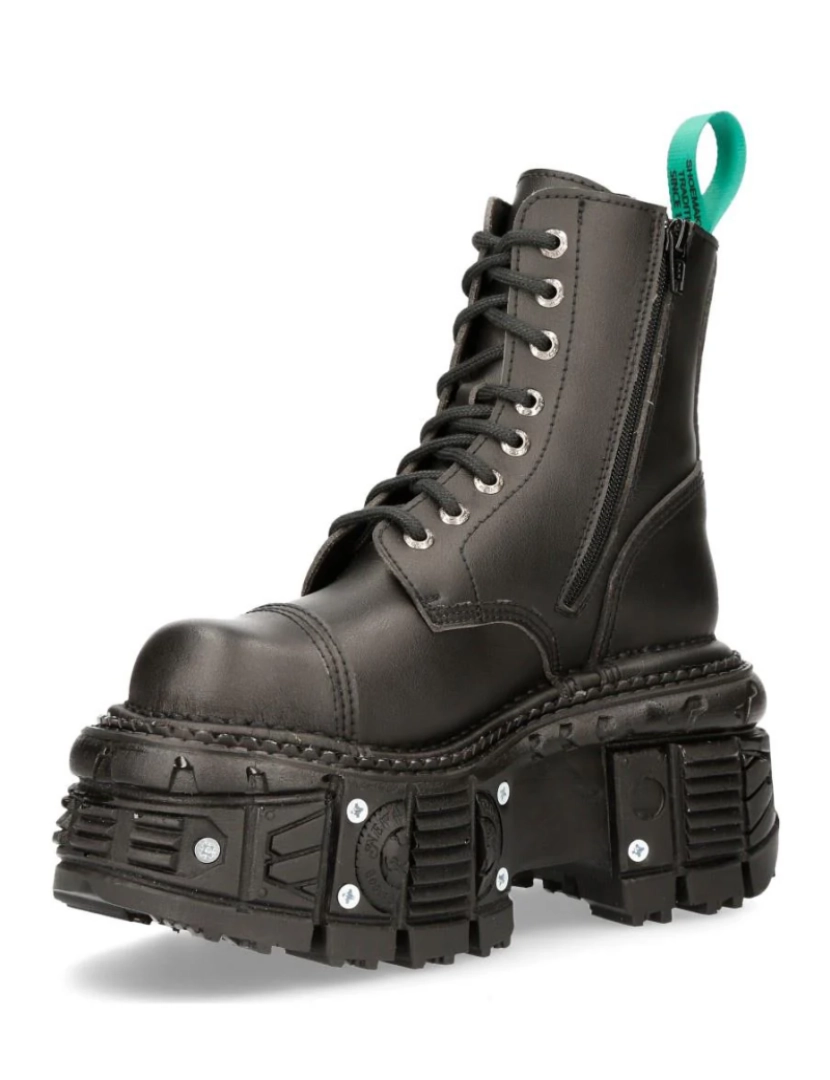 imagem de Botas de plataforma de combate de couro vegano New Rock - TANKMILI083C-V25