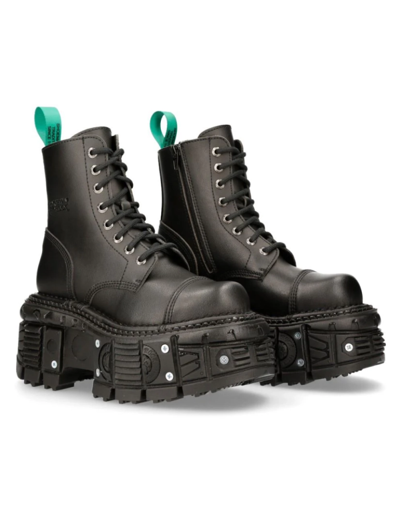 imagem de Botas de plataforma de combate de couro vegano New Rock - TANKMILI083C-V27