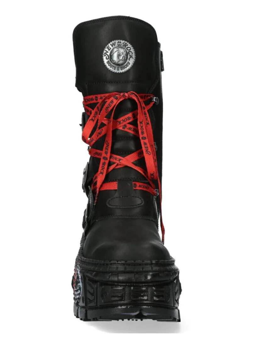 imagem de Botas de couro punk New Rock Mid Bezerro-WALL028B-C13