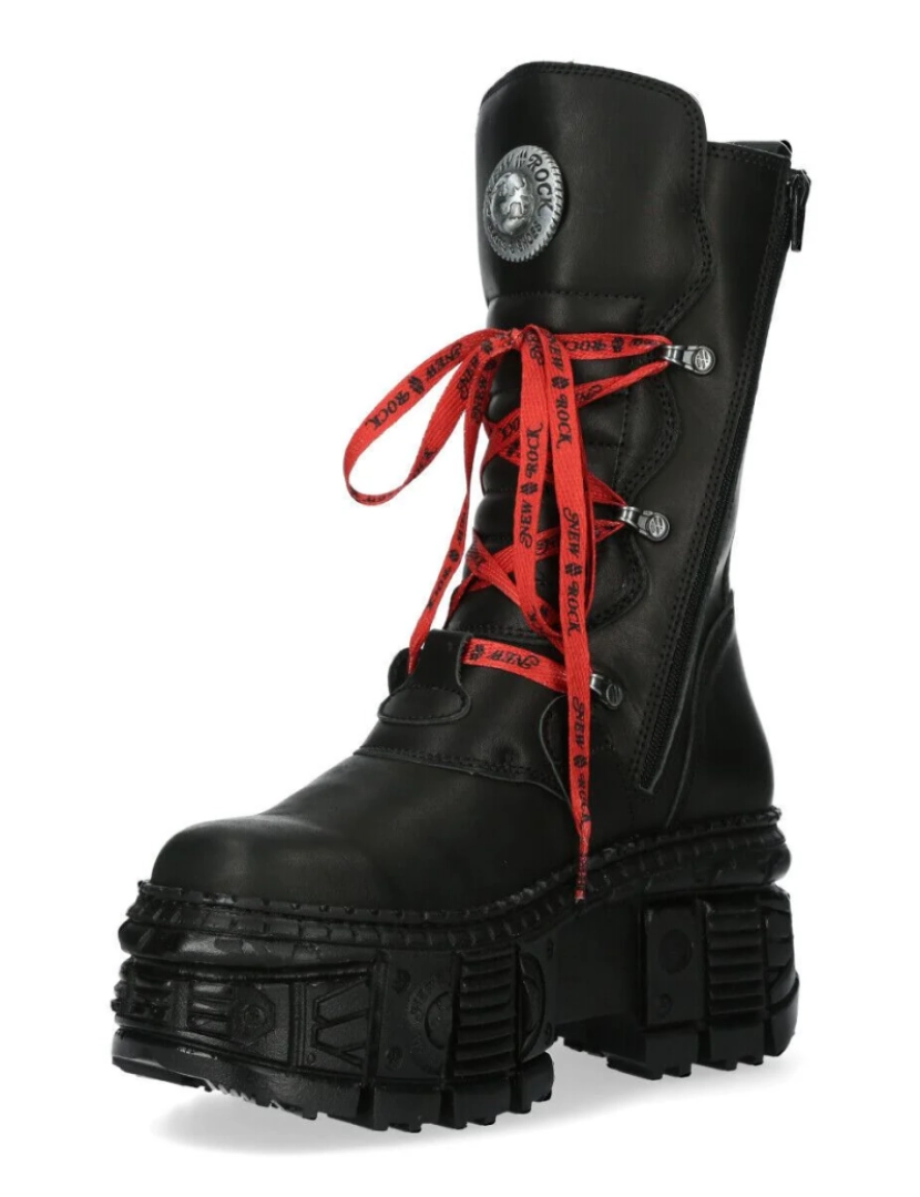 imagem de Botas de couro punk New Rock Mid Bezerro-WALL028B-C14