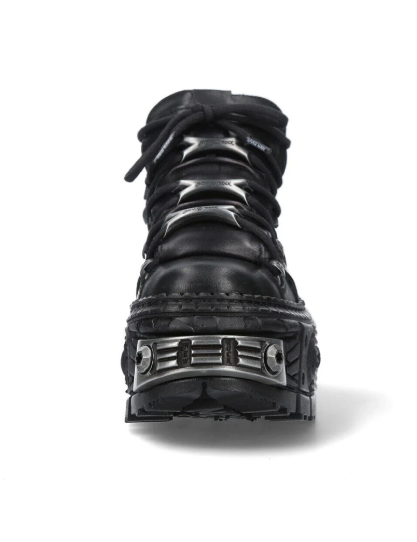 imagem de Botas de tornozelo com plataforma de couro New Rock-WALL106-S104