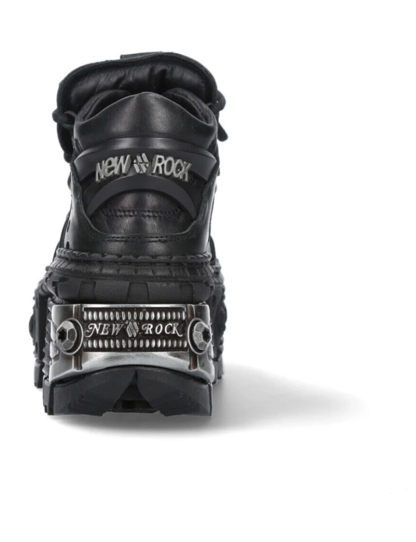 imagem de Botas de tornozelo com plataforma de couro New Rock-WALL106-S105